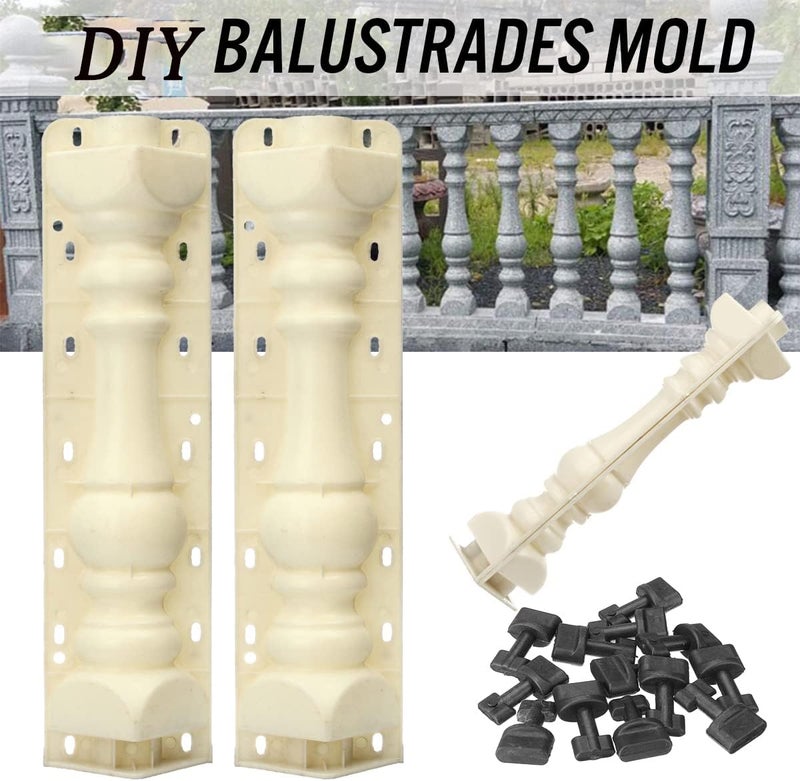 EAIVENY Prefabricated ABS Balcony Mold,Concrete Balustrade Mold Concrete Formwork for Outdoor Construction, DIY Home Improvement, Easy Installation and Reusable Design (Style 21) - Image 2
